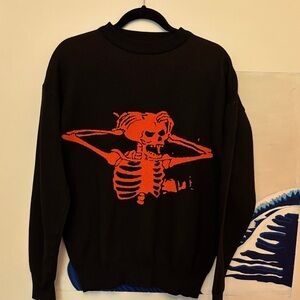 Out Of My Mind Skeleton Skull Halloween Holiday Ugly Sweater – One Size